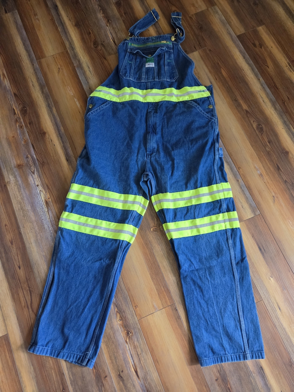 High-Visibility Denim Work Overalls - Size 42X32 By Liberty
